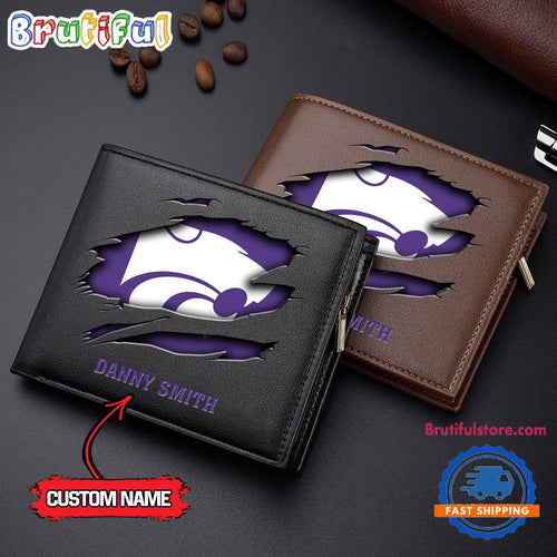 NCAA Kansas State Wildcats Sporty Custom Men’s Leather Wallet