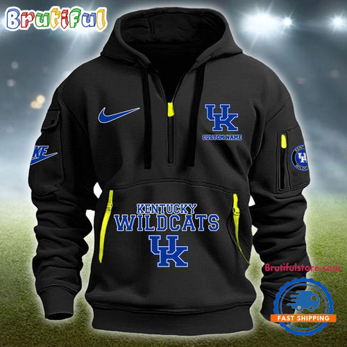 NCAA Kentucky Wildcats Heavy Hoodie, Sporty Quarter Zip Hoodie