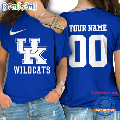 NCAA Kentucky Wildcats Special Sport Team Custom Women’s One Shoulder Shirt