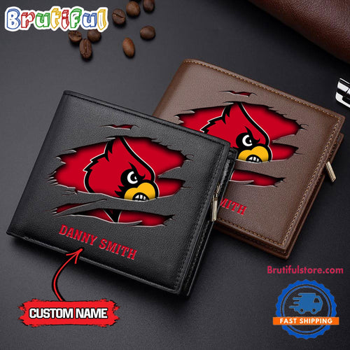NCAA Louisville Cardinals Sporty Custom Men’s Leather Wallet
