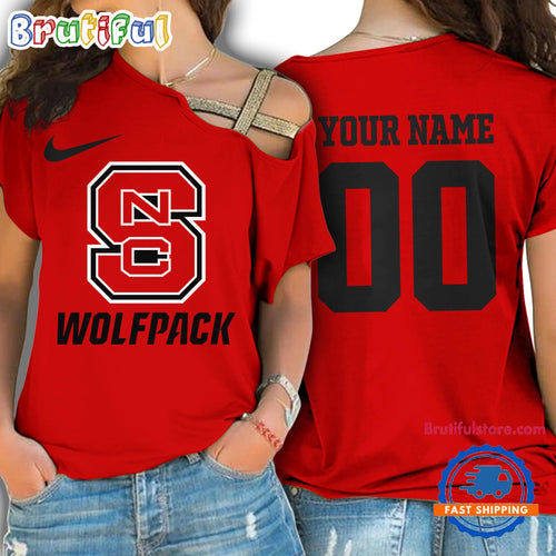 NCAA NC State Wolfpack Special Sport Team Custom Women’s One Shoulder Shirt