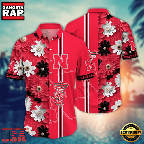 NCAA Nebraska Cornhuskers Flower Style Hot Summer Aloha Hawaiian Shirt