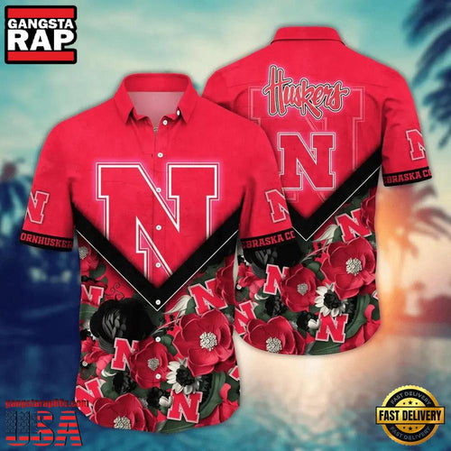 NCAA Nebraska Cornhuskers Palm Tree Hot Summer 2025 Beach Hawaiian Shirt