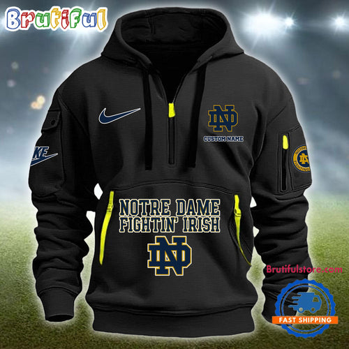 NCAA Notre Dame Fighting Irish Heavy Hoodie, Sporty Quarter Zip Hoodie