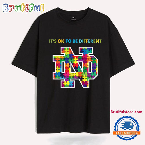 NCAA Notre Dame Fighting Irish Special Autism Awareness It’s Ok To Be Different T-Shirt