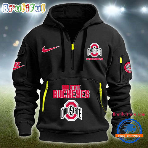 NCAA Ohio State Buckeyes Heavy Hoodie, Sporty Quarter Zip Hoodie
