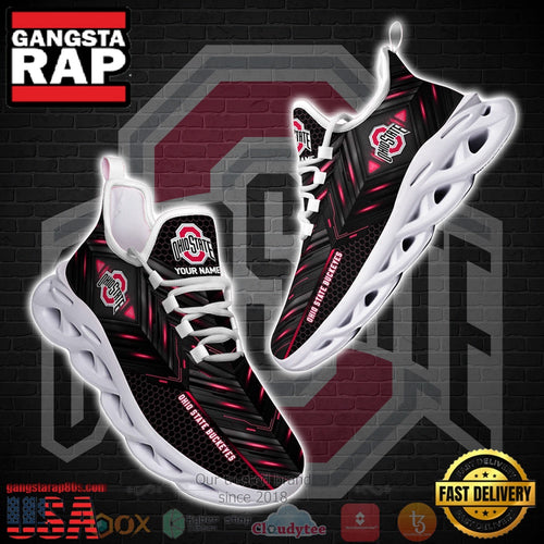 NCAA Ohio State Buckeyes Ncaa Custom Name Clunky Unique Design Max Soul Shoes Running Sneakers