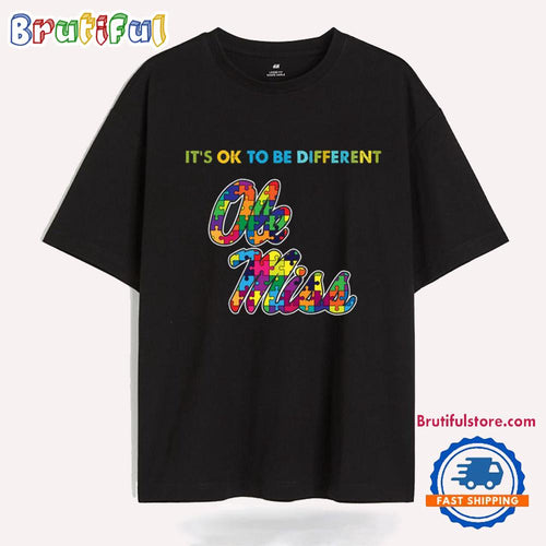 NCAA Ole Miss Rebels Special Autism Awareness It’s Ok To Be Different T-Shirt