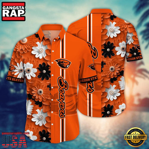 NCAA Oregon State Beavers Flower Style Hot Summer Aloha Hawaiian Shirt