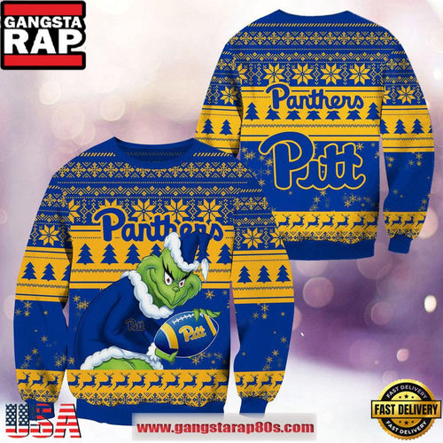 NCAA Pittsburgh Panthers x Grinch New Design Ugly Xmas Sweater