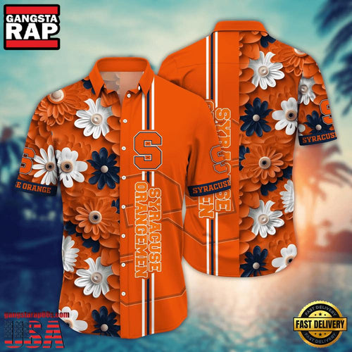 NCAA Syracuse Orange Flower Style Hot Summer Aloha Hawaiian Shirt