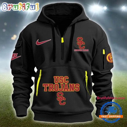 NCAA USC Trojans Heavy Hoodie, Sporty Quarter Zip Hoodie