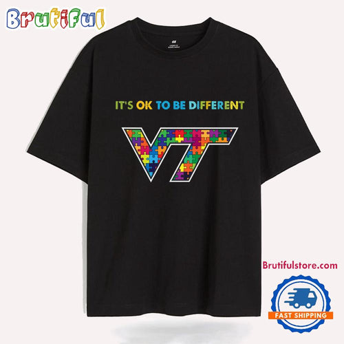 NCAA Virginia Tech Hokies Special Autism Awareness It’s Ok To Be Different T-Shirt
