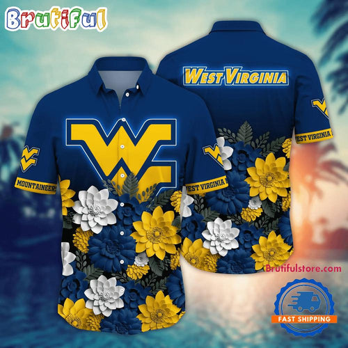 NCAA West Virginia Mountaineers Flower Tropical Summer Beach Hawaiian Shirt
