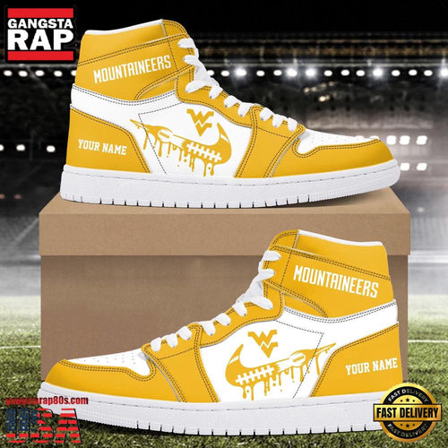NCAA West Virginia Mountaineers Sport Team CustomAir Jordan 1 Running Sneakers Shoes