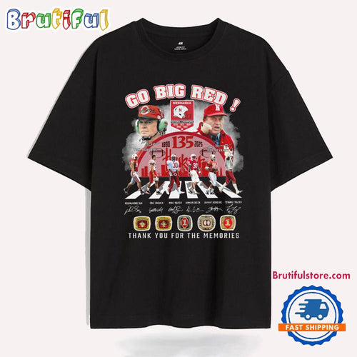 Nebraska Cornhuskers Football Go Big Red 135th 1890-2025 Anniversary T Shirt