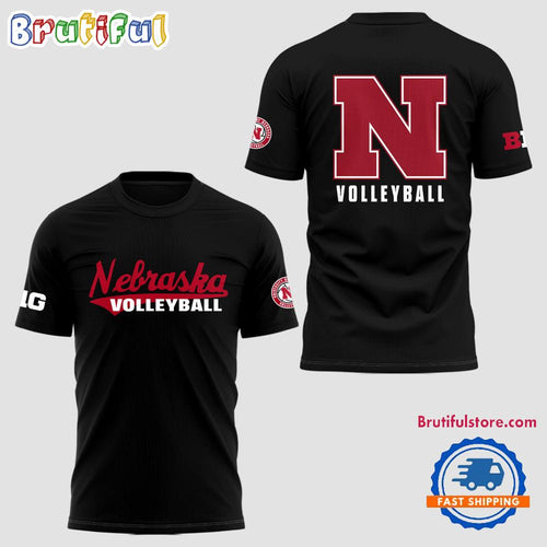 Nebraska Cornhuskers Volleyball 2025 Champions Black T Shirt