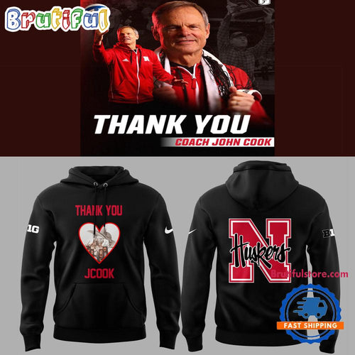 Nebraska Volleyball 2025 Limited Thanks Coach John Cook Black Hoodie