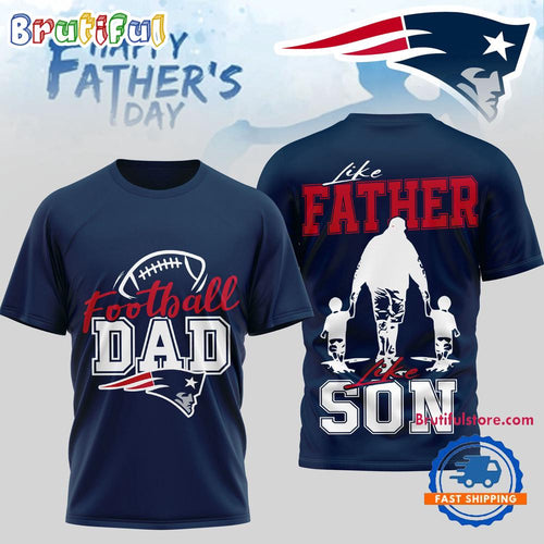 New England Patriots 2026 NFL Happy Father Day New Design 3D T Shirt