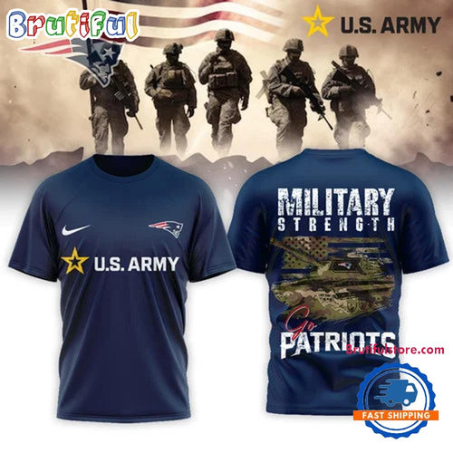 New England Patriots 2026 NFL US Army Military Strength Limited 3D Shirt