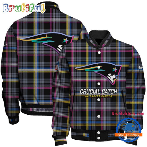 New England Patriots National Football League Crucial Catch Intercept Cancer Unisex Varsity Jacket