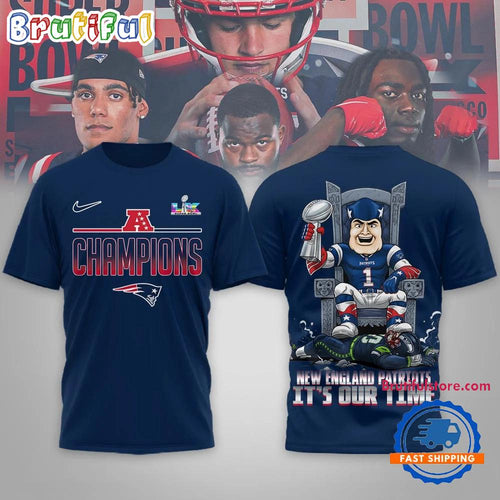 New England Patriots NFL 2026 Super Bowl LX It’s Our Time 3D Shirt