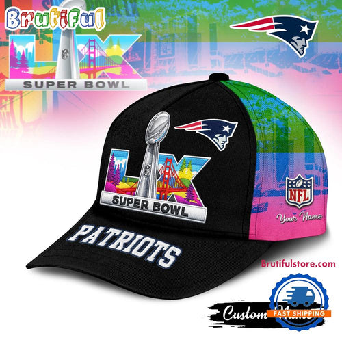 New England Patriots NFL 2026 Super Bowl LX Logo Team Design Classic Cap