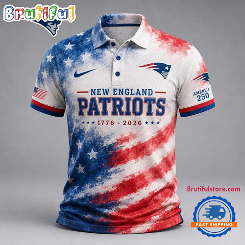 New England Patriots NFL America 250 Years Of Freedom 1776-2026 New Design Polo Shirt