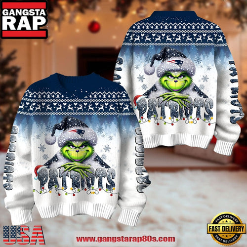 New England Patriots NFL x The Grinch 2025 Edition Ugly Christmas Sweater