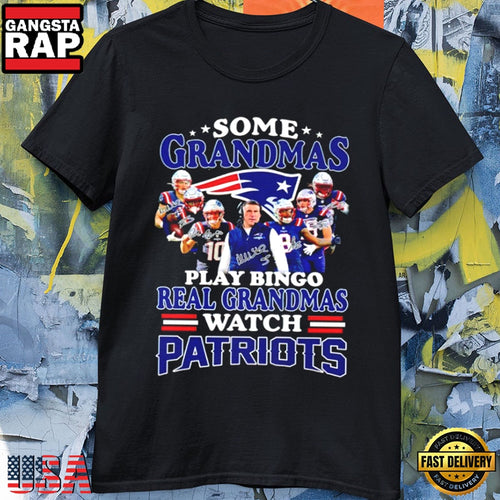 New England Patriots Real Grandmas Watch Football Signature 2026 T-Shirt