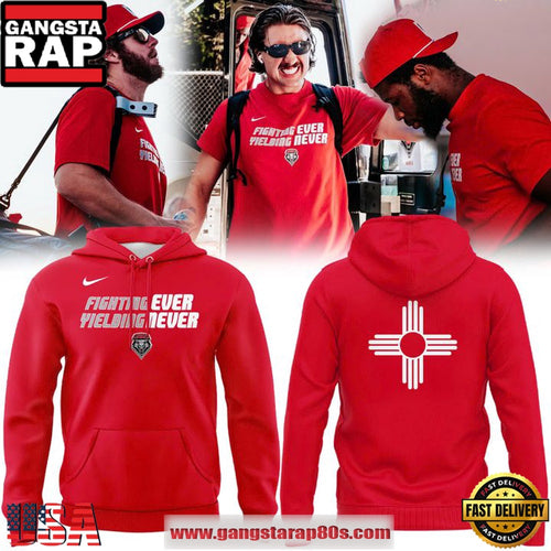 New Mexico Lobos Fighting Ever Yielding Never Red Hoodie Shirt