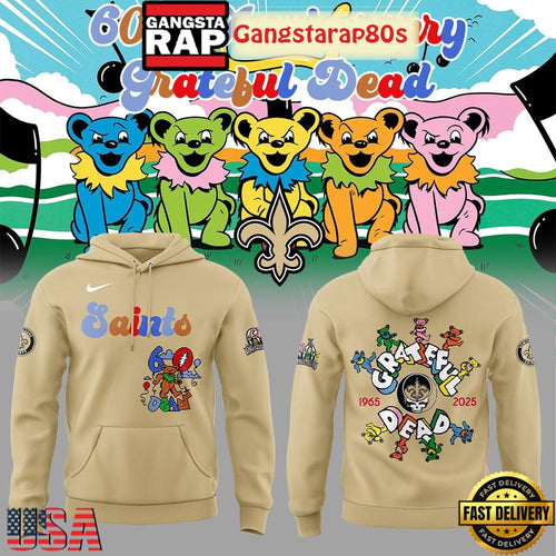 New Orleans Saints 60th Anniversary Birthday Grateful Dead Limited Unisex Hoodie