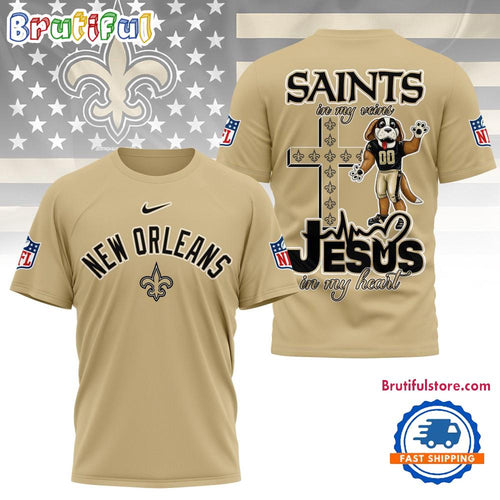 New Orleans Saints In My Veins In My Heart All Over Print Shirt