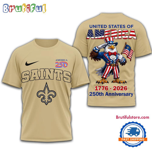 New Orleans Saints NFL United States of American 250th Anniversary 3D T Shirt