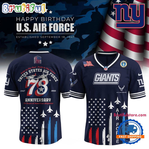 New York Giants 2025 NFL US Air Force Birthday Football Jersey