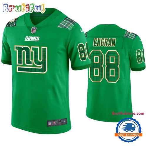 New York Giants #88 Evan Engram Jersey St. Patricks Day Kelly Green Lucky Football Jersey