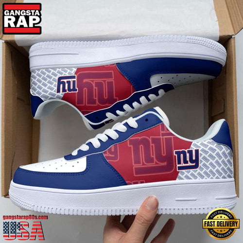 NFL New York Giants Basic Pattern Football New Design Air Force 1 Running Sneakers Shoes