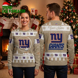 New York Giants Custom Name Reindeer Snowflake Ugly Christmas Sweater