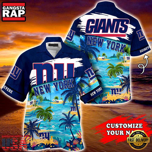 New York Giants NFL Custom Name New Design Hawaiian Shirt