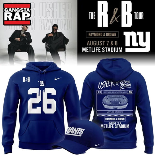 New York Giants x Usher & Chris Brown 2026 Limited Edition Blue Hoodie , Music Trending 3D Shirt
