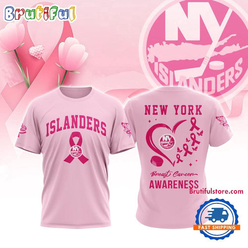 New York Islanders 2025 NHL Pink Breast Cancer Awareness All Over Print Shirt