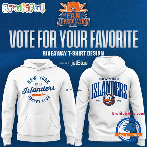 New York Islanders Fan Appreciation Night Limited Edition 2026 White Hoodie T-Shirt