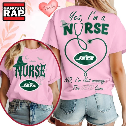 New York Jets NFL Night Shift Never Misses Game Day Halloween Nurse Unisex 3D Shirt, Football New Design Shirt