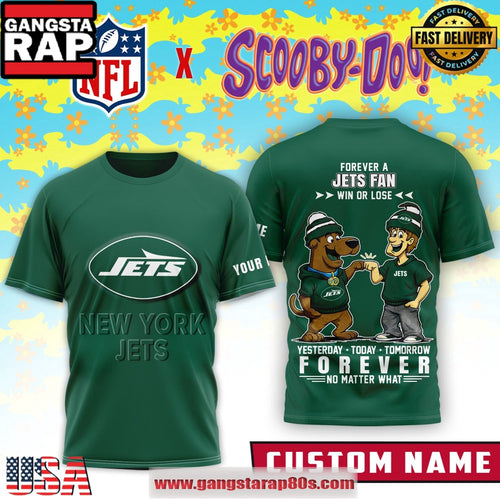 New York Jets x Scooby Doo Premium Custom Name 3D Shirt