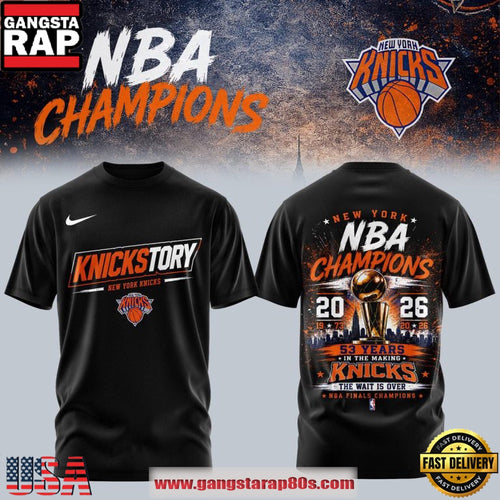 New York Knicks Fan Knickstory 2026 NBA Champions T Shirt