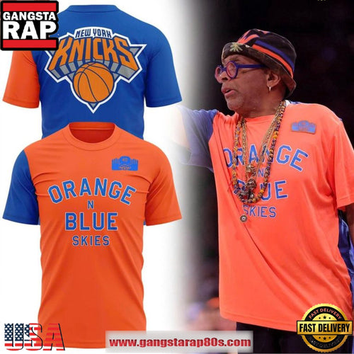 New York Knicks x Spike Lee 2026 Finals Orange And Blue Skies 3D Shirt