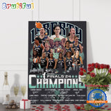 New York Liberty WNBA Finals 2024 Champions Basketball Signature Poster Canvas Art
