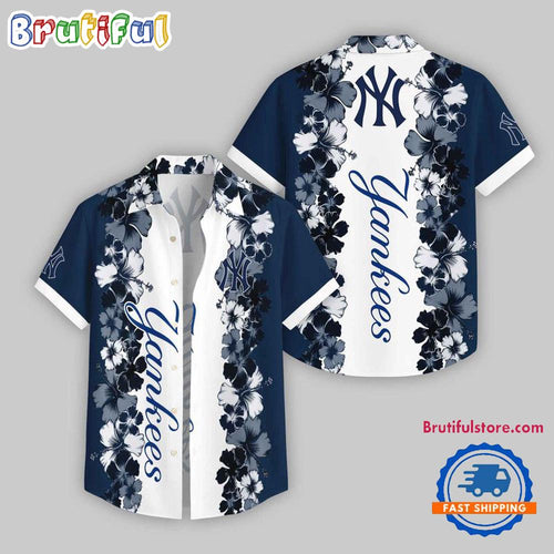 New York Yankees Flower Pattern Summer Beach Aloha Hawaii Shirt