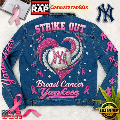 New York Yankees Strike Out Breast Cancer Limited Edition Denim Jacket
