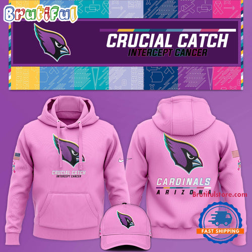 NFL Arizona Cardinals Crucial Catch Pink Breast Cancer Awareness Limited Edition Hoodie